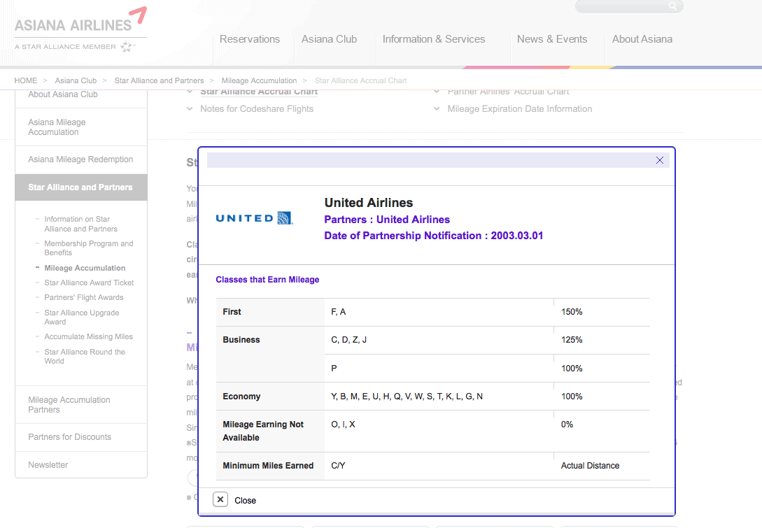 韓亞航空累積 UA 執飛的K艙仍然是 100%
