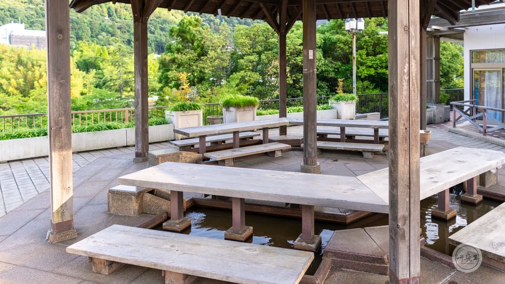 住宿當天天氣很好 在飯店泡足湯就不用出門了（有馬溫泉・兵衛向陽閣｜研究生）