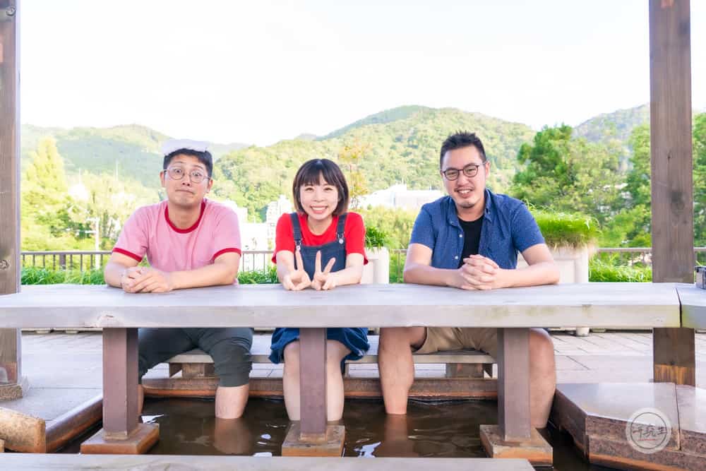 跟上田夫婦一起泡足湯 一邊看風景一邊聊天（有馬溫泉・兵衛向陽閣｜研究生）
